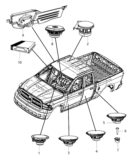 2014 Ram 1500 Speakers & Amplifier Diagram