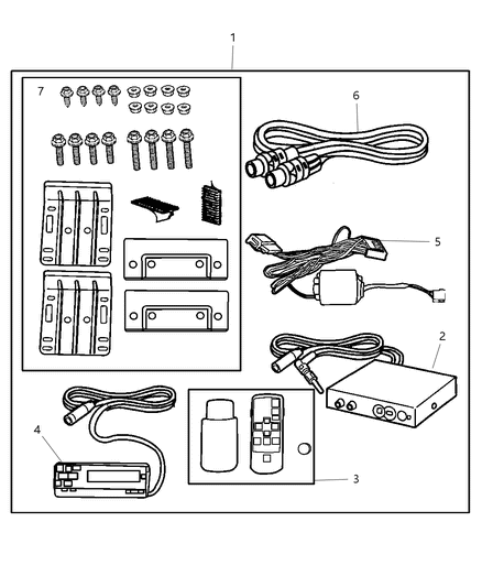 2002 Dodge Durango Install Kit - CD Trunk Diagram