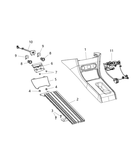 2019 Dodge Charger Floor Console Diagram 2
