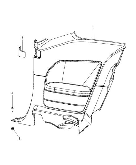 2013 Dodge Challenger Quarter Trim Panel Diagram