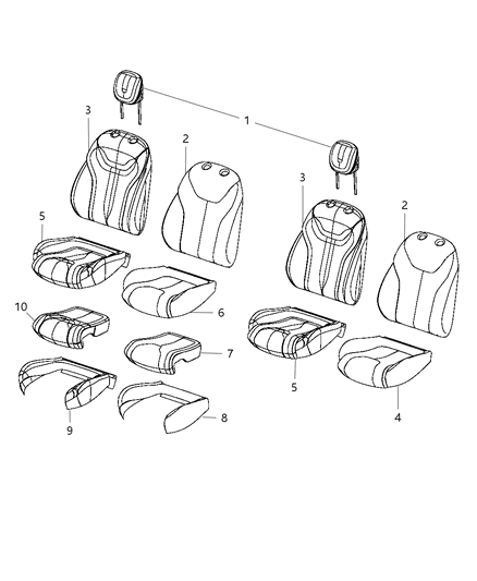 2013 Dodge Dart Cover-Front Seat Cushion Diagram for 5LH32LA5AA