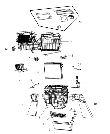 2007 Jeep Wrangler Air Conditioning & Heater Unit Diagram 2