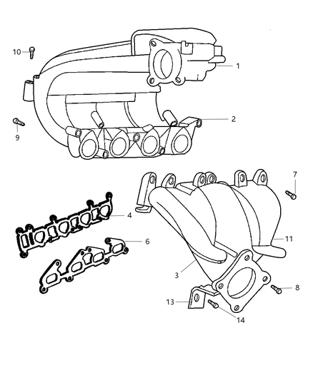 2004 Chrysler PT Cruiser Shield-Exhaust Manifold Diagram for 4777483