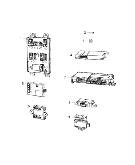 2017 Dodge Charger Modules, Body Diagram