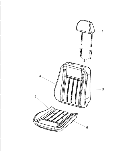 2014 Chrysler 300 Front Seat Cushion Cover Diagram for 5RL97DW1AA