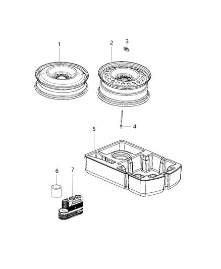 2019 Jeep Cherokee Spare Wheel Stowage Diagram