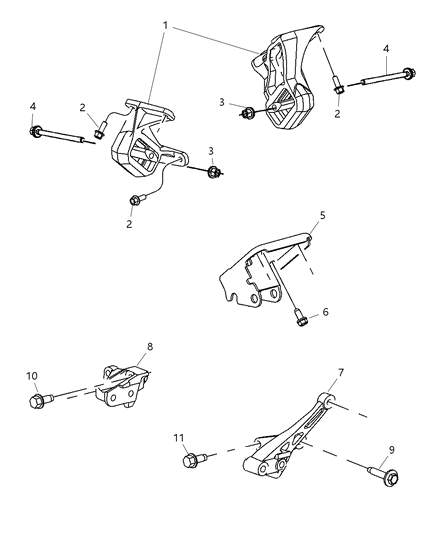 2007 Dodge Dakota INSULATOR-Engine Mount Diagram for 52855712AA