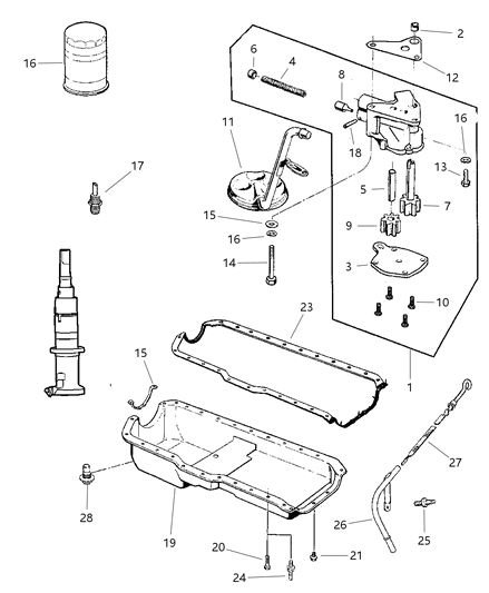 1999 Jeep Grand Cherokee Engine Oiling Diagram 1