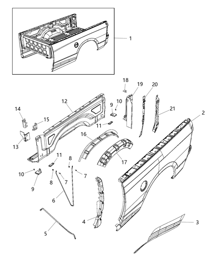 2014 Ram 1500 Box-Pickup Diagram for 68054857AC