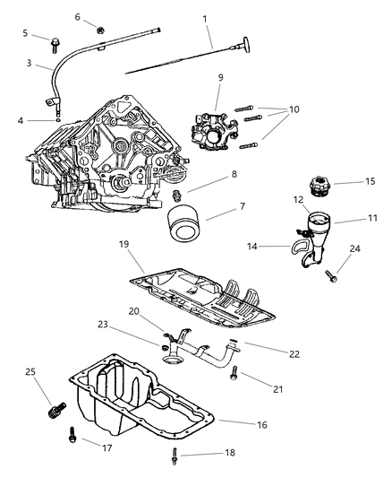 2003 Dodge Durango Engine Oiling Diagram 1