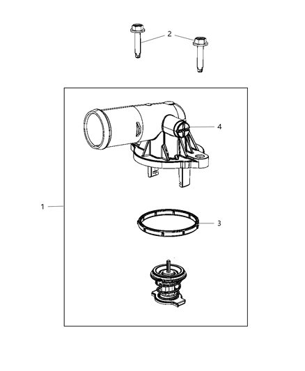 2015 Ram ProMaster 1500 Thermostat & Related Parts Diagram 2