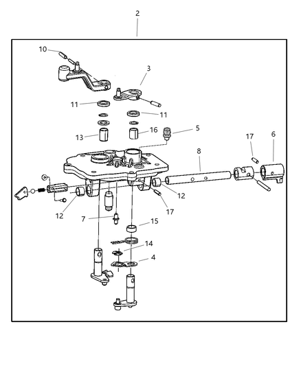 2005 Dodge Neon Shift Rail Cover & Lever Diagram