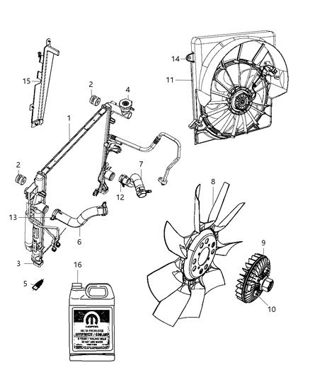 2010 Jeep Liberty Hose-Radiator Inlet Diagram for 55037947AD