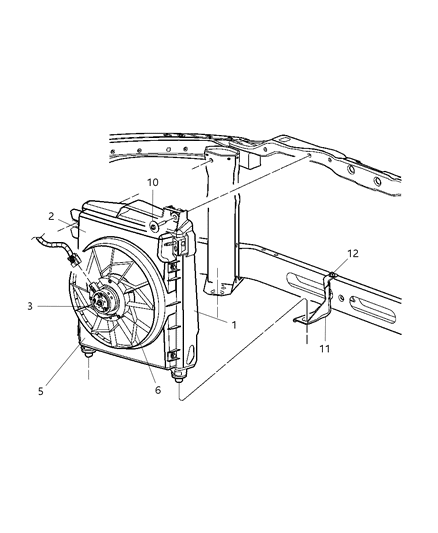 2007 Dodge Ram 3500 Fan MODUL-CONDENSER Cooling Diagram for 68004163AA