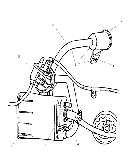 2002 Chrysler Sebring Vacuum Canister & Leak Detection Pump Diagram