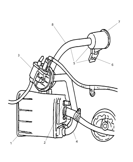 2002 Dodge Stratus Vacuum Canister & Leak Detection Pump Diagram