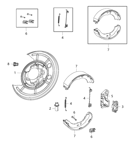 2021 Ram ProMaster 1500 Park Brake Assembly, Rear Disc Diagram