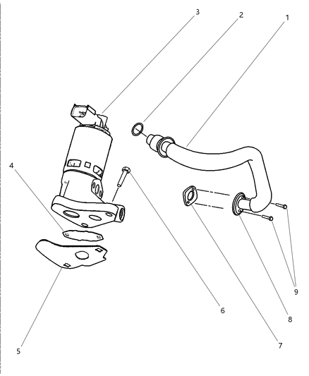 2005 Dodge Dakota Egr Valve Gasket Diagram for 53030976AC