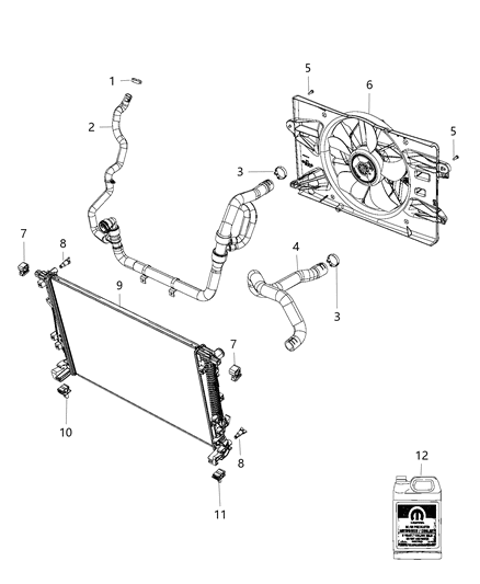 2018 Jeep Cherokee Radiator & Related Parts Diagram 4