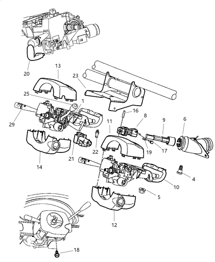 1998 Dodge Intrepid Column, Steering Diagram