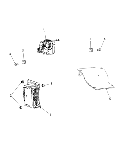2014 Dodge Viper Air Bag Modules Impact Sensor & Clock Springs Diagram