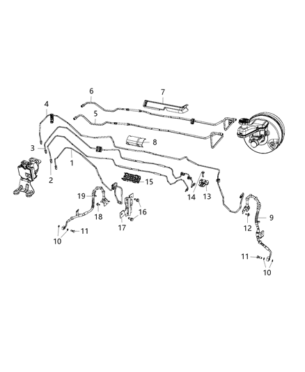 2019 Chrysler Pacifica Line-Brake Diagram for 68223523AC