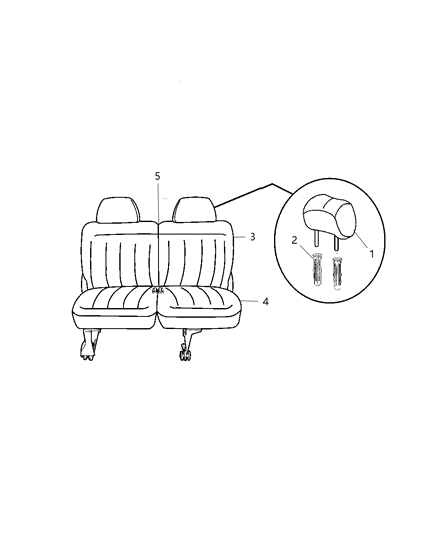 2007 Dodge Grand Caravan Seat Back-50/50 Bench Diagram for 1HH271J3AA