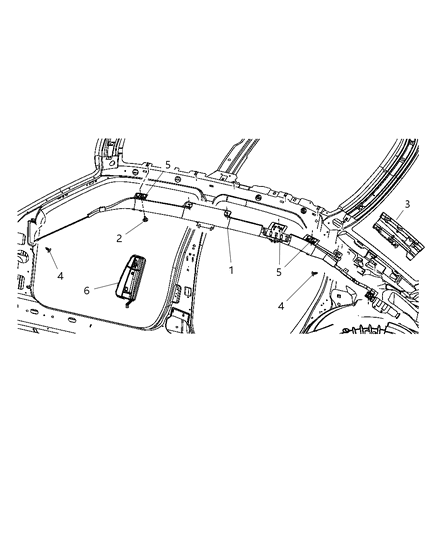 2016 Chrysler 300 Side Curtain Air Bag Diagram for 68222743AE