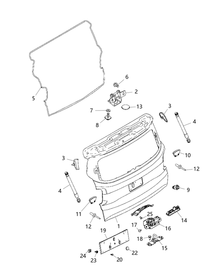 2019 Jeep Renegade Bumper-License Plate Diagram for 68073904AA