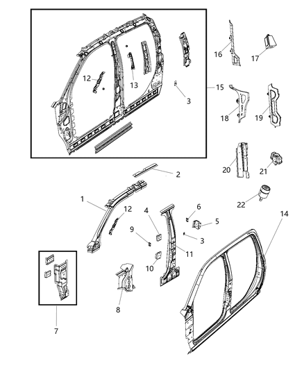 2014 Ram 3500 Panel-Body Side Aperture Inner Co Diagram for 68207331AA