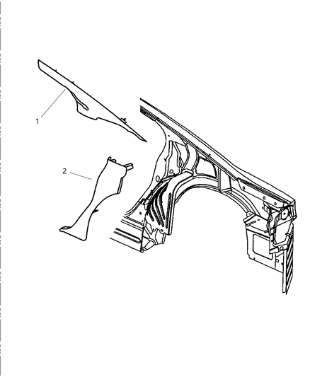 1999 Chrysler 300M Panel - Quarter Trim, Upper And Lower Diagram