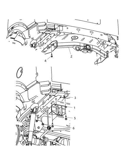 2010 Dodge Nitro Tow Hooks & Hitches, Rear Diagram