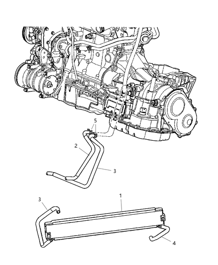 2001 Chrysler PT Cruiser Transmission Oil Cooler & Lines Diagram