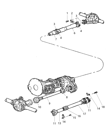 2001 Jeep Grand Cherokee Rear Drive Shaft Diagram for 52099484AD