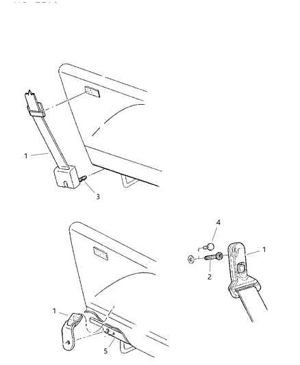 2000 Dodge Ram Van Plug-Shoulder Harness Anchor Diagram for 5DD08RC3AB