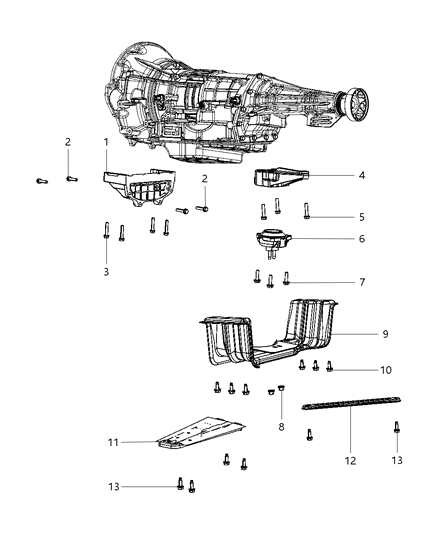 2013 Jeep Grand Cherokee Structural Collar & Transmission Mount Diagram 1