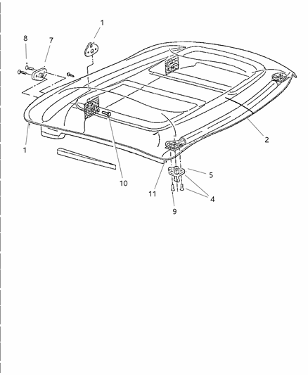 1997 Dodge Viper Roof - Hard Top Diagram