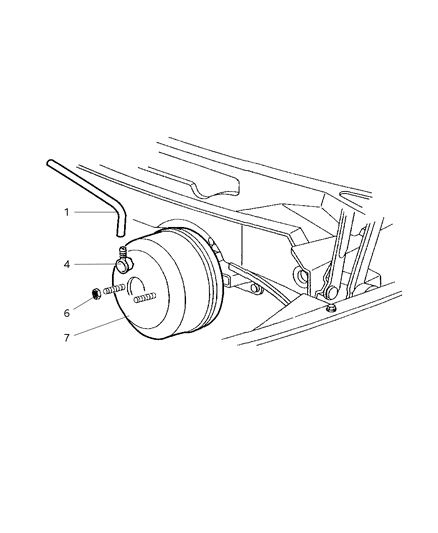 2006 Dodge Ram 1500 Hose-Brake Booster Diagram for 55398040AA