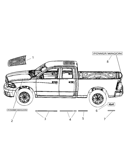 2010 Dodge Ram 2500 Decals Power Wagon Diagram