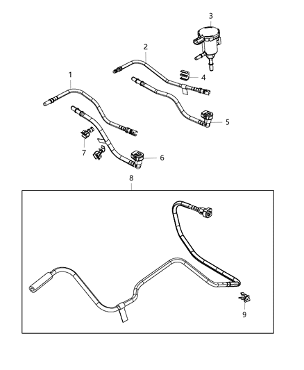 2017 Jeep Wrangler Emission Control Vacuum Harness Diagram