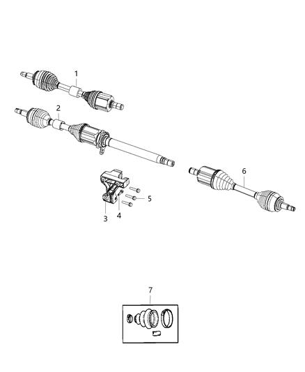 2015 Chrysler 200 Shaft, Axle Diagram 1