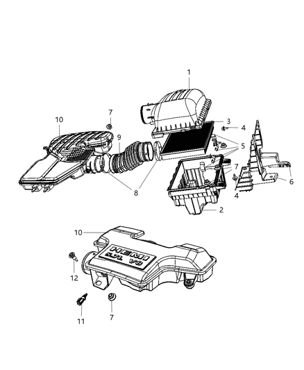 2008 Dodge Ram 3500 Air Cleaner & Related Diagram