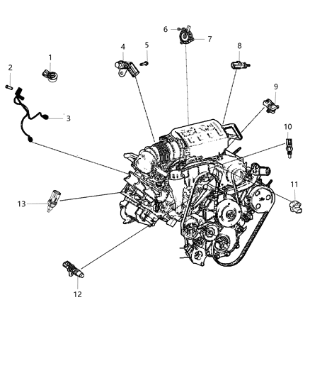 2014 Jeep Grand Cherokee Wiring-Knock, Oil Pressure, & Temp Diagram for 5148105AG