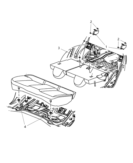 2011 Dodge Avenger Second Row - Rear Seats Diagram