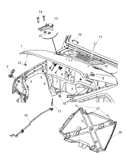 2007 Jeep Wrangler RIVET-Blind Bulb Diagram for 6036484AA