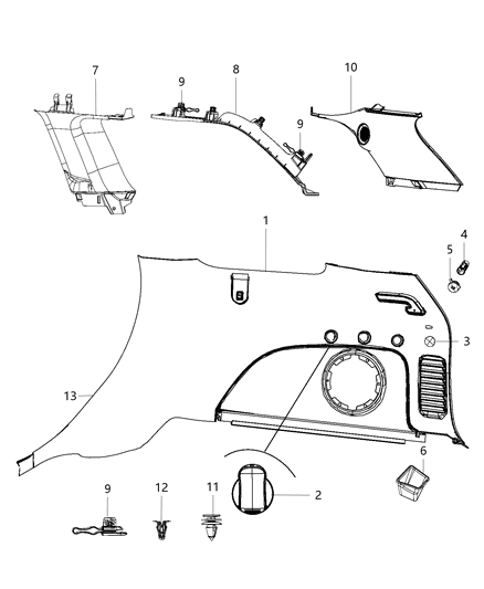 2015 Jeep Grand Cherokee Panel-C Pillar Diagram for 1GP02LU5AC