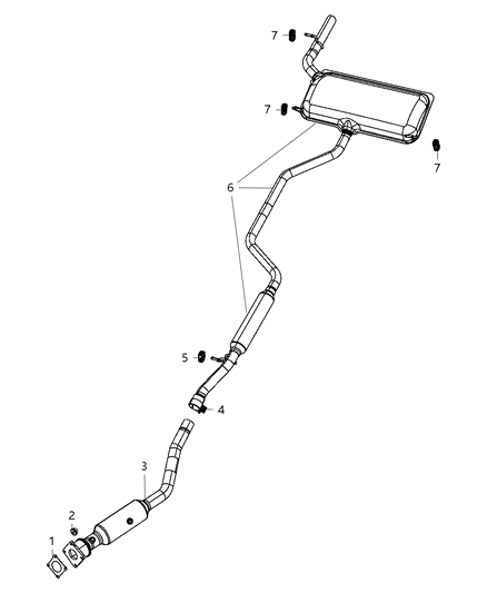 2014 Dodge Avenger Exhaust Muffler And Tailpipe Diagram for 52022316AE