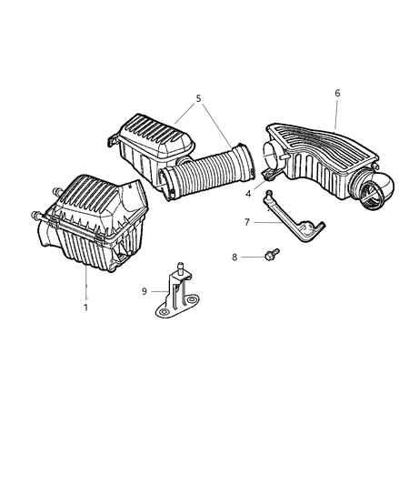 2000 Chrysler LHS Air Cleaner & Intake System Diagram