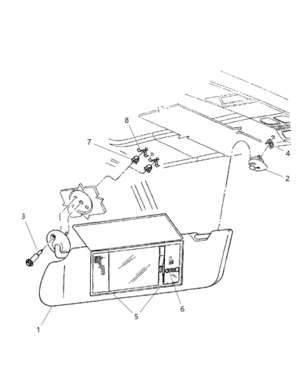 2005 Jeep Grand Cherokee Sunvisor Diagram