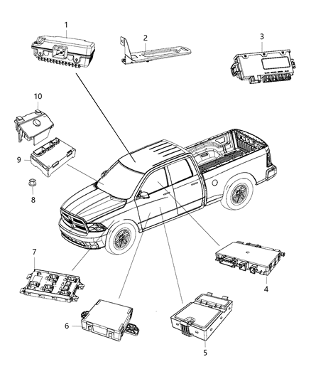 2017 Ram 4500 Modules, Body Diagram